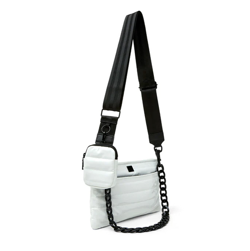 DOWNTOWN CROSSBODY White Patent Handbag