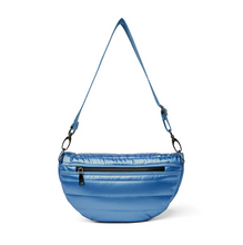 Load image into Gallery viewer, Blue bum bag with back zipper