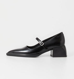 Black Mary Jane with Angled Heel