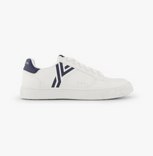 Load image into Gallery viewer, White and Navy Vegan sneaker 