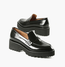 Load image into Gallery viewer, LADY LUG Black Leather Loafers