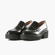 Womens Black Leather Loafers