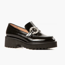 Load image into Gallery viewer, Black Loafer with Diamond Detail