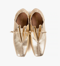 Load image into Gallery viewer, NU DANCE Gold Tie Flats