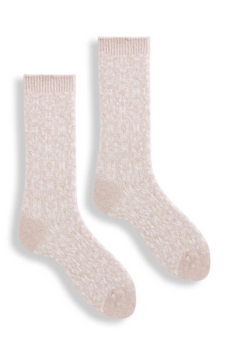 ASTER FLOWER Wool Cashmere Crew Sock Creme