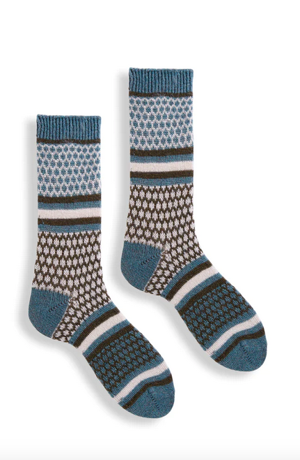 HONEYCOMB Wool Cashmere Crew Socks Mineral