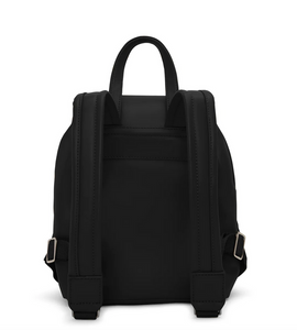 Black vegan leather backpack