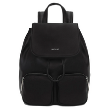 Load image into Gallery viewer, Black vegan leather backpack