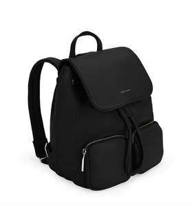 Black vegan leather backpack