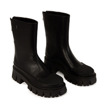 Load image into Gallery viewer, Chunky sole black mid calf chelsea boots