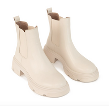 Load image into Gallery viewer, Vegan Cream Ankle Boots