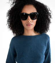 Load image into Gallery viewer, woman wearing black and brown sunglasses