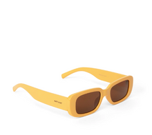 Load image into Gallery viewer, side view of yellow rectangle sunglasses