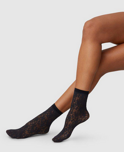MAJA Black Flower Socks