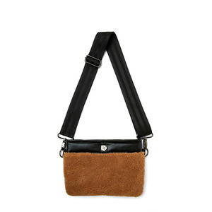 Nude Sherpa Bum bag with black details