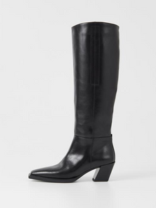 ALINA Black Western Boots Black Knee High Boots Tall Black