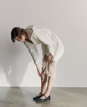 Load image into Gallery viewer, Model wearing black Mary Jane flat shoes