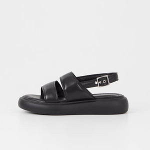 BLENDA Black Strappy Sandals