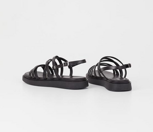 two strappy sandals from back