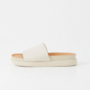 Off white leather slip on sandal