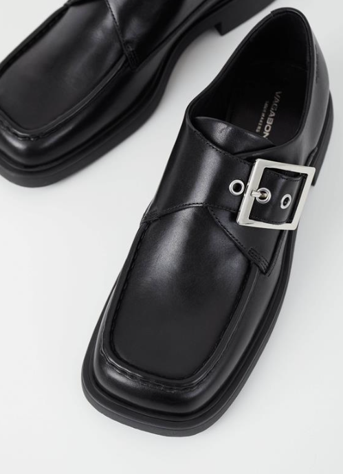 Square Toe Silver Buckle Shoes
