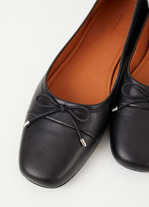 Black Ballerina Flats with Tied Bow