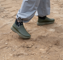 Load image into Gallery viewer, Olive Green Ankle Rain Boots