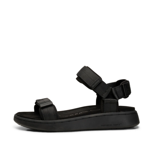 black velcro strap sandals with black sole
