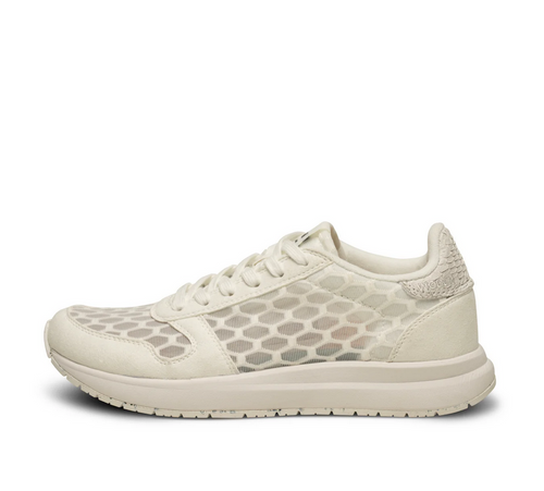 Mesh white sneakers side view