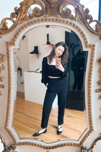 Load image into Gallery viewer, CROSSOVER Black Leather Flat Shoe