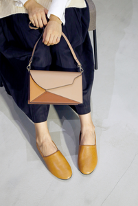 ANGLE PATCH Beige Handbag