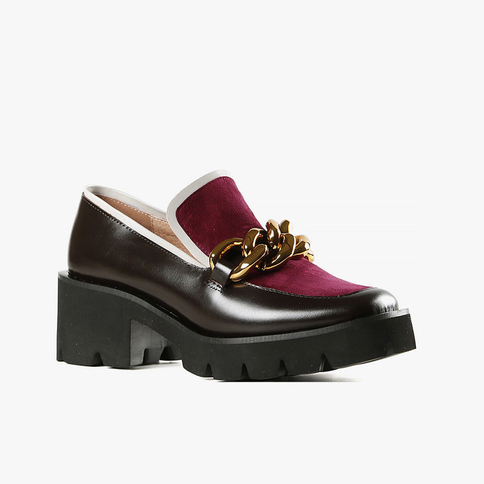 CHUNK LINKS LADY Purple & Brown Loafers
