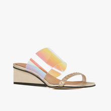 Load image into Gallery viewer, CLEAR FISH WEDGE Gold Sandals