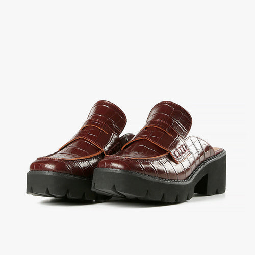 LUGG LADY WINE Burgundy Leather Loafers