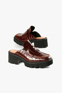 LUGG LADY WINE Burgundy Leather Loafers