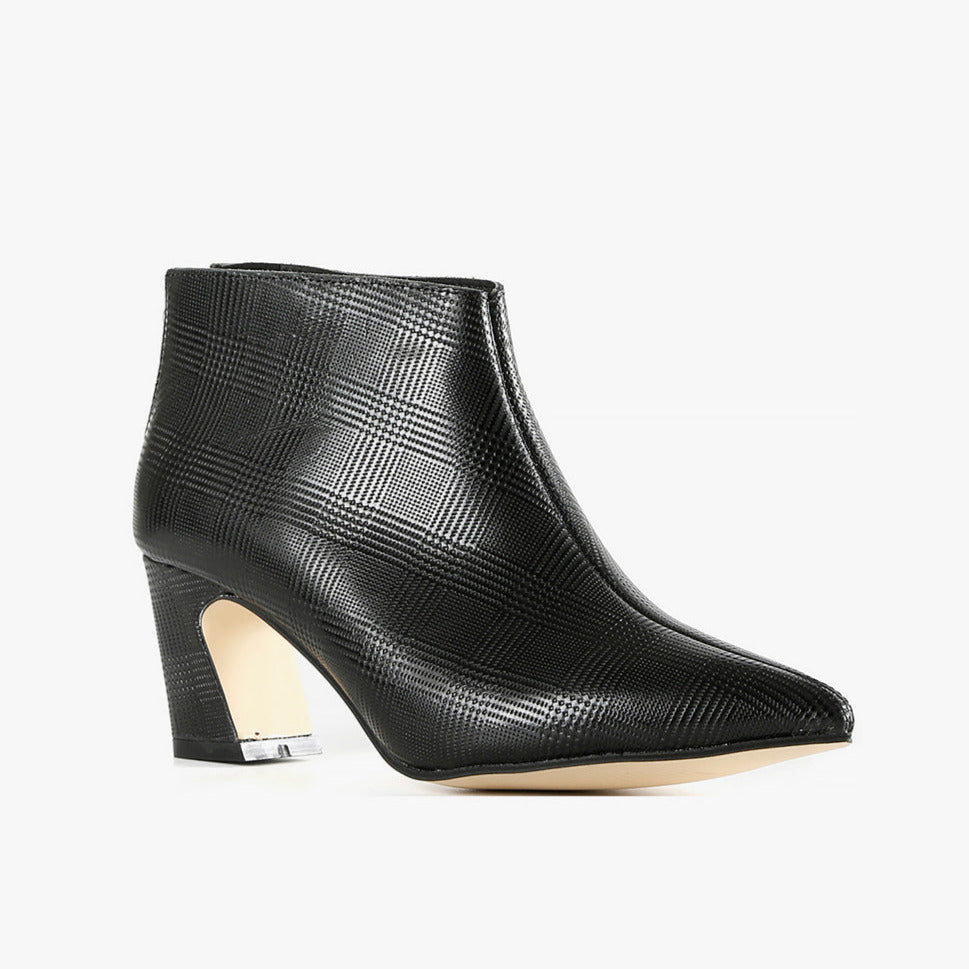 Angled heel on sale boots