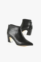 Load image into Gallery viewer, SLEEK ANGLE HEEL Black Plaid Leather Boots