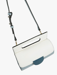 BLUE SQUARE HANDLE Leather Handbag