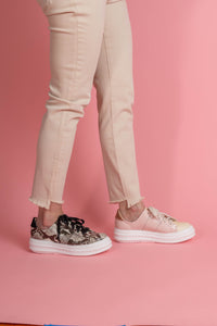 SWEET TREAT Pink Snakeskin Sneaker