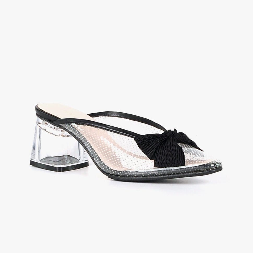 CLEAR RIBBON MULE