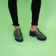 Load image into Gallery viewer, LUGG LADY MULE Green Leather Loafers