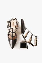 Load image into Gallery viewer, GLADIATOR BLOCK Black Leather Heels