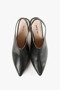RUBIC SLINGBACK Black Leather Slingbacks