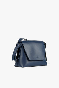 SHOULDER POUCH Navy Leather Handbag