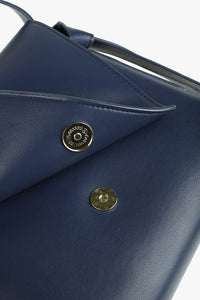 SHOULDER POUCH Navy Leather Handbag
