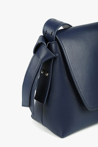 SHOULDER POUCH Navy Leather Handbag