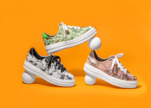 Load image into Gallery viewer, Black and White, Green and Gold, Pink and Silver Tie Dye chunky sneakers