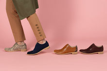 Load image into Gallery viewer, RESTORE Navy Leather and Suede Oxfords
