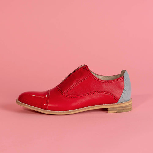 CRIMSON Red Leather Oxford