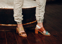 Load image into Gallery viewer, RAIN Blue &amp; White Strappy Sandal